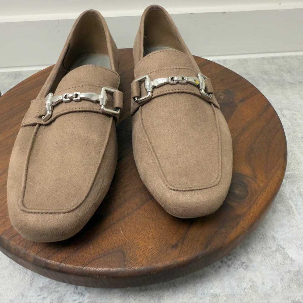 Christian Siriano for Payless Tan Faux Suede Horsebit Loafers Womens Size 7